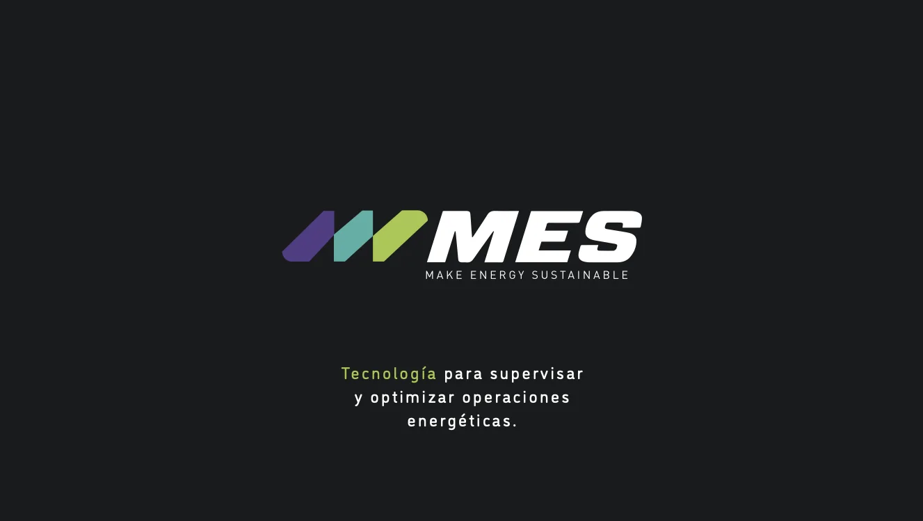 Logotipo MES — Make Energy Sustainable sobre fondo oscuro