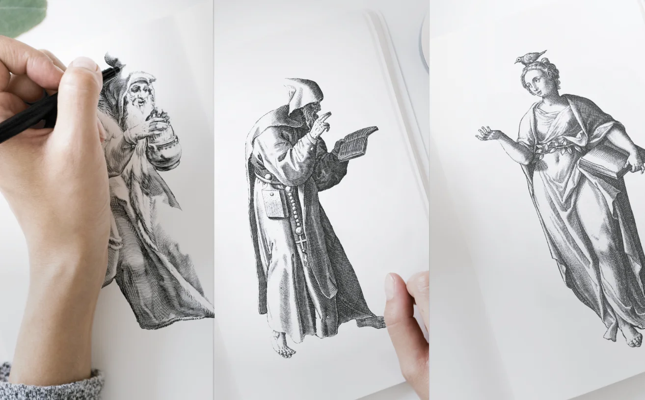 Exploración de personajes — templanza, prudencia, fortaleza