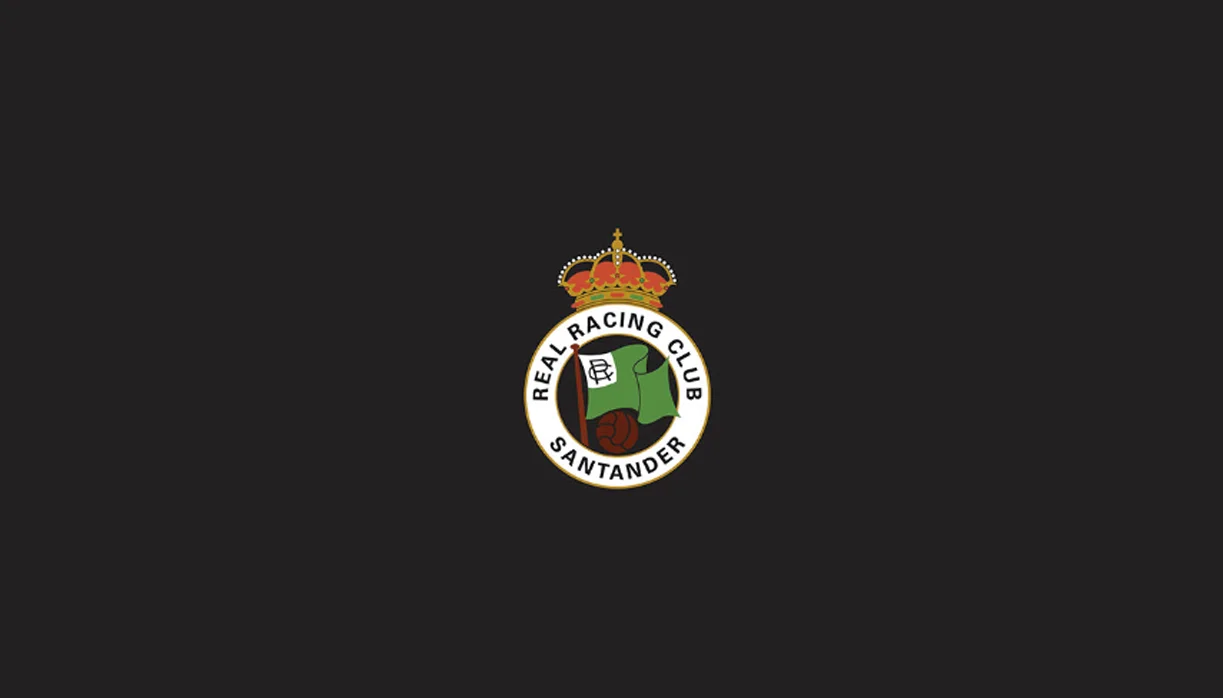 Escudo del Real Racing Club Santander sobre fondo oscuro